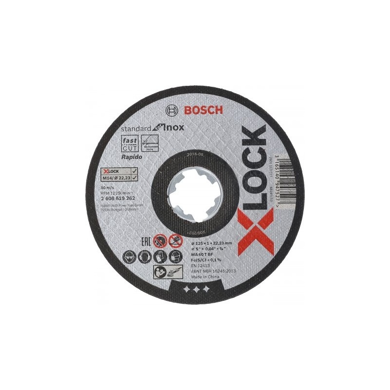 Bosch kotouč řezný (dělící) INOX X-LOCK 125 x 1 x 22,23 (GWX)