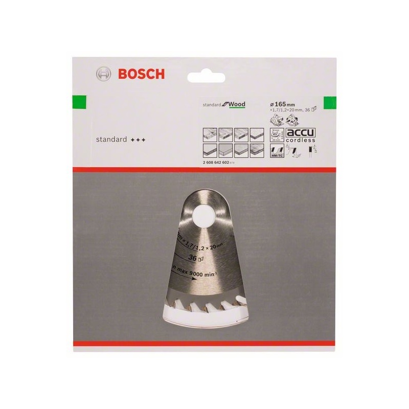 Bosch Pilový kotouč Optiline Wood 165 x 20/16 x 1,7 mm, 36