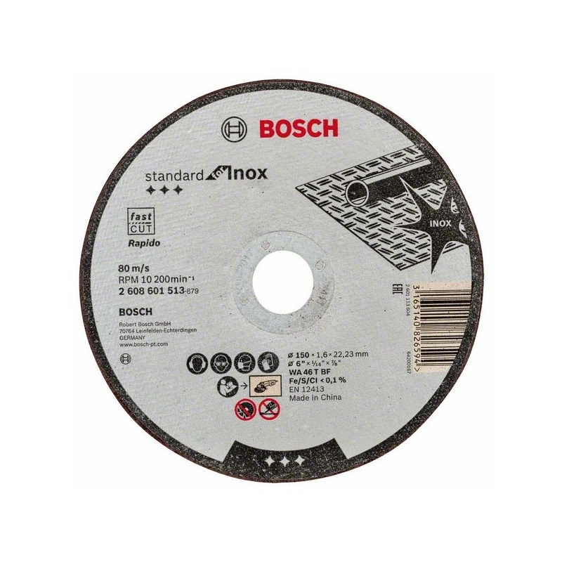 Bosch Dělicí kotouč rovný Standard for Inox  150 mm 1,6 mm
