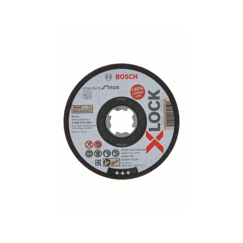 Bosch dělicí kot. X-LOCK Standard for Inox 115 -1,6 mm T41